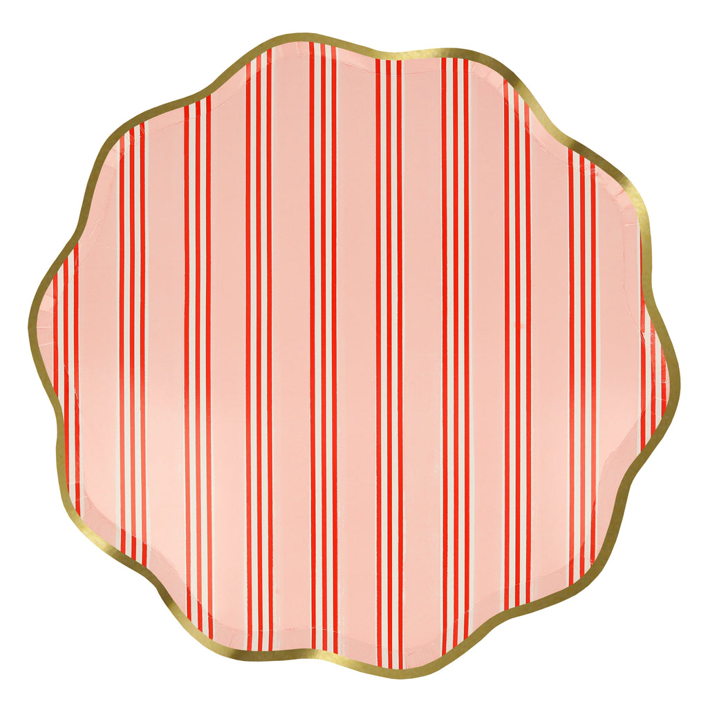 Festive Stripe Dinner Plates (x8)