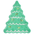 Christmas Tree With Bows Plates (x8)