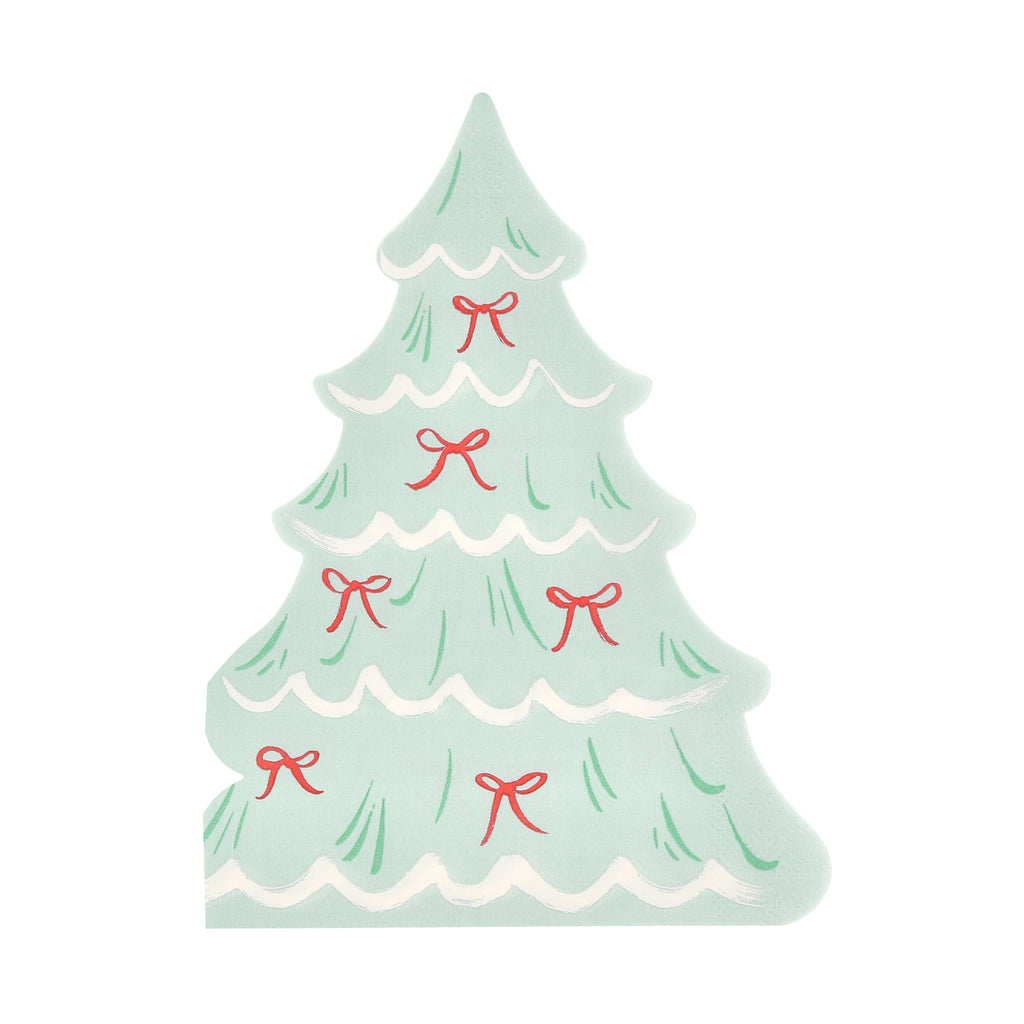 Christmas Tree With Bows Napkins (x16)