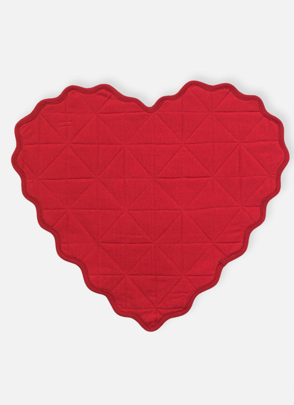 SOLID - Red Quilted Heart Placemat