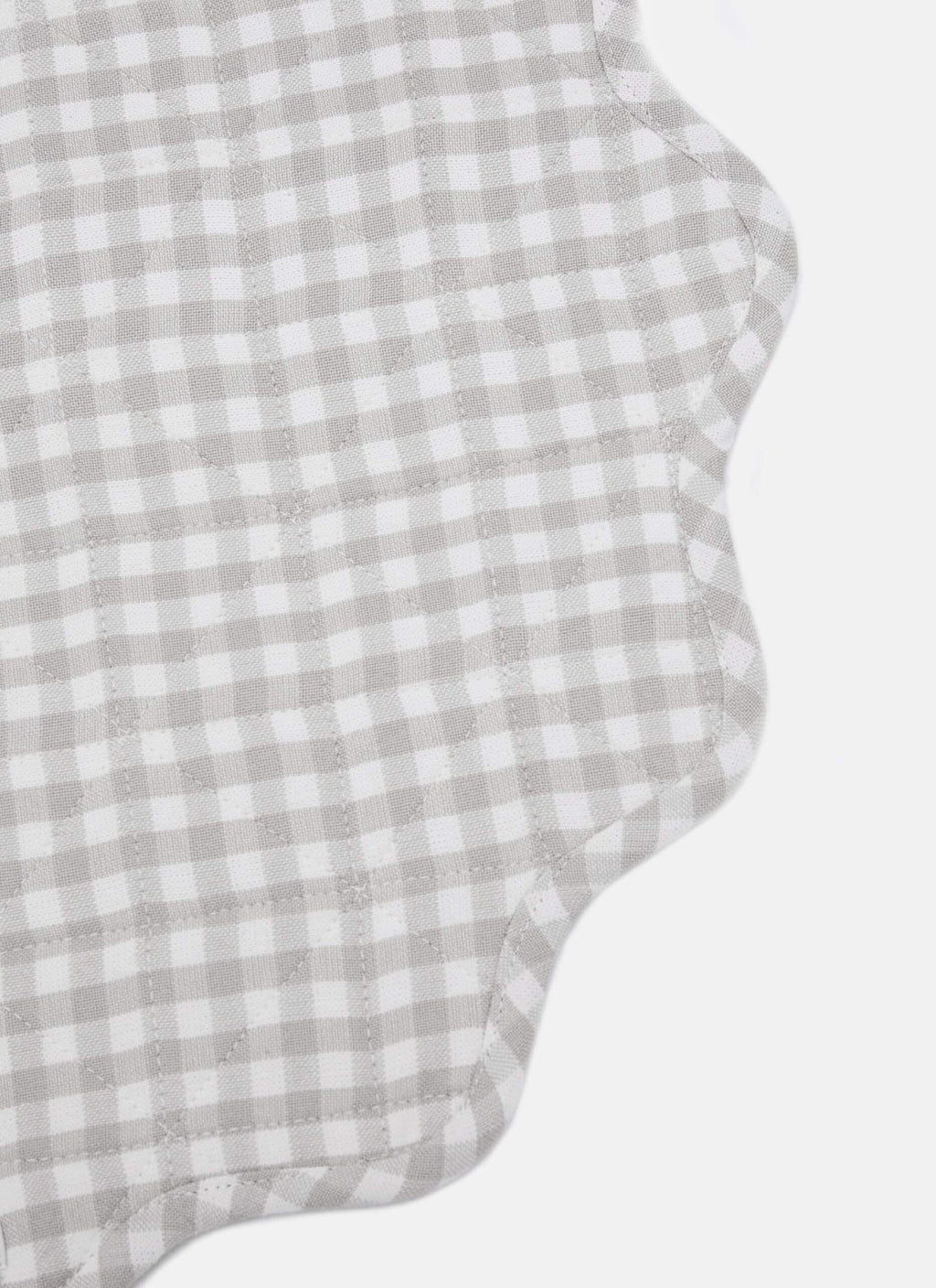 MINI GINGHAM - Dove Quilted Scallop Edge Placemat