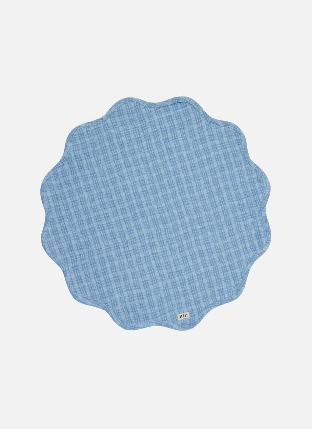 KATHERINE PLAID - Powder Blue Scalloped Edge Placemat