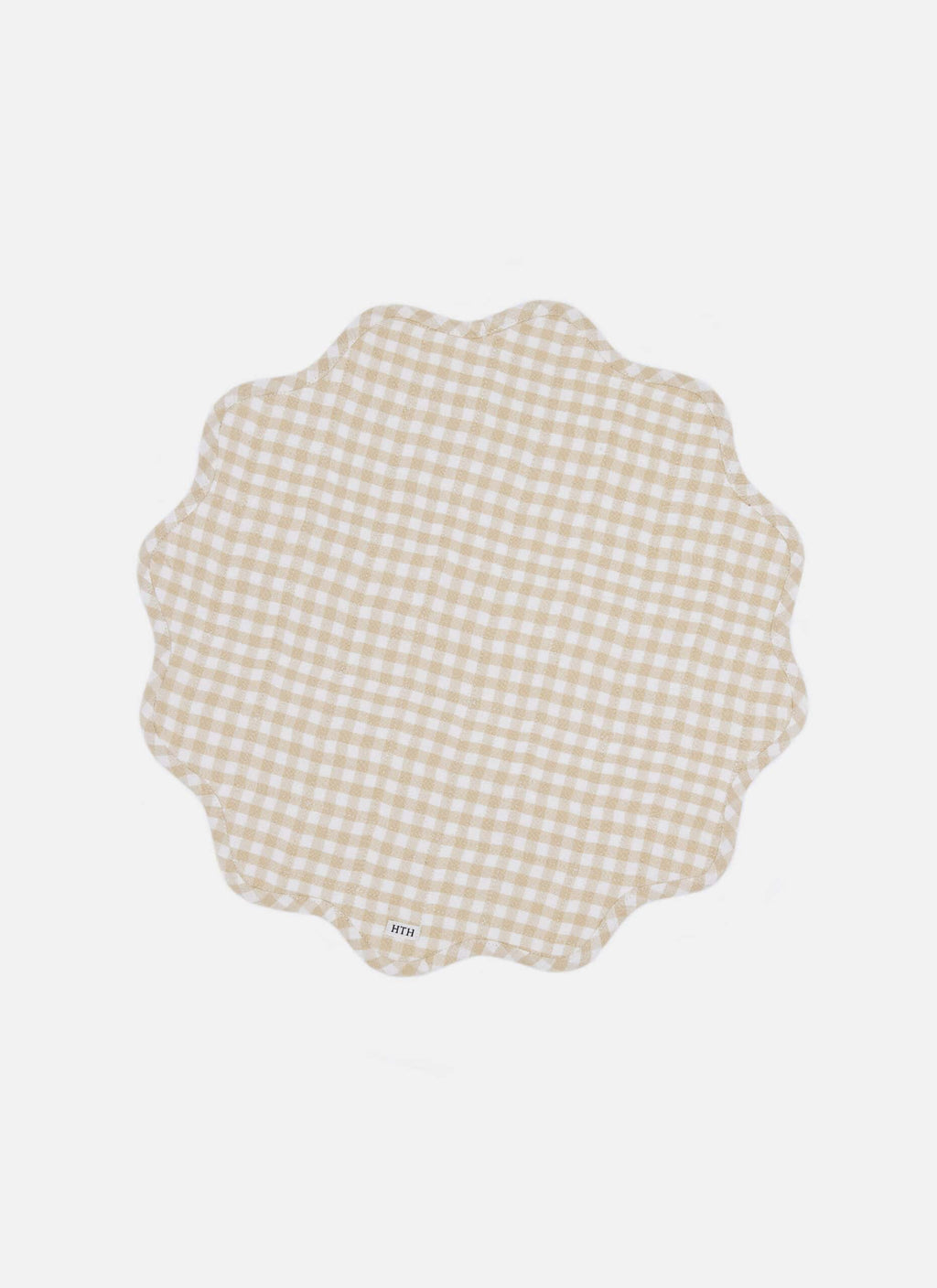 MINI GINGHAM - Cream Scalloped Edge Placemat