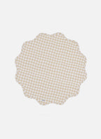 MINI GINGHAM - Cream Scalloped Edge Placemat