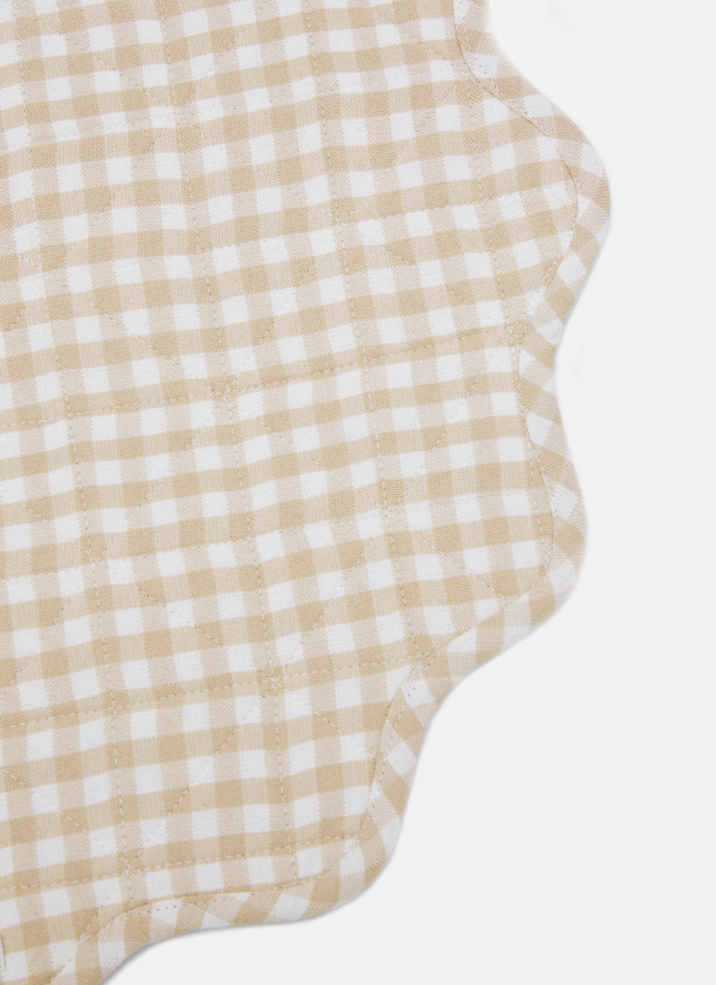 MINI GINGHAM - Cream Scalloped Edge Placemat