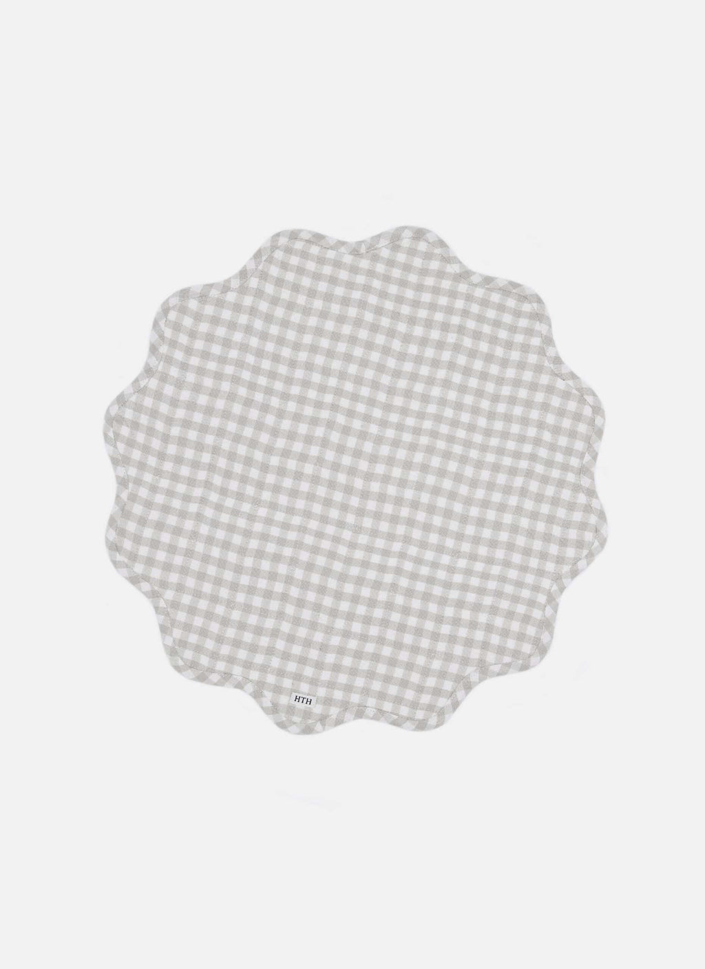 MINI GINGHAM - Dove Quilted Scallop Edge Placemat