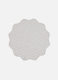 MINI GINGHAM - Dove Quilted Scallop Edge Placemat