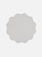 MINI GINGHAM - Dove Quilted Scallop Edge Placemat