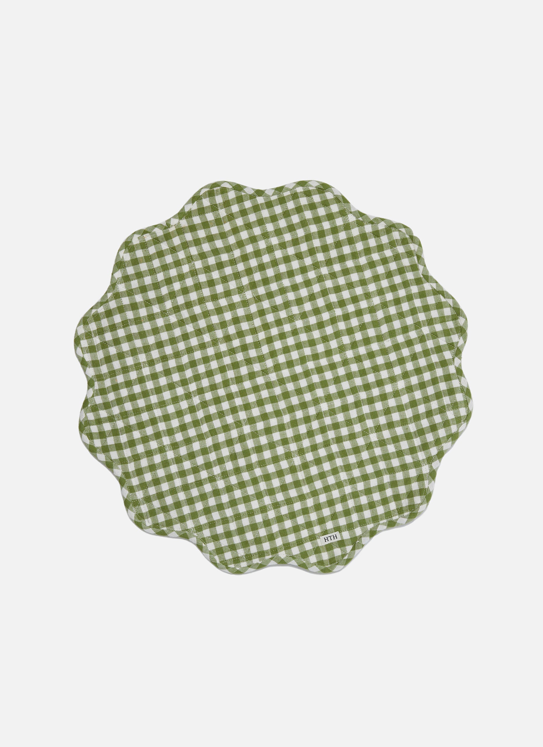 MINI GINGHAM - Olive Scalloped Edge Placemat