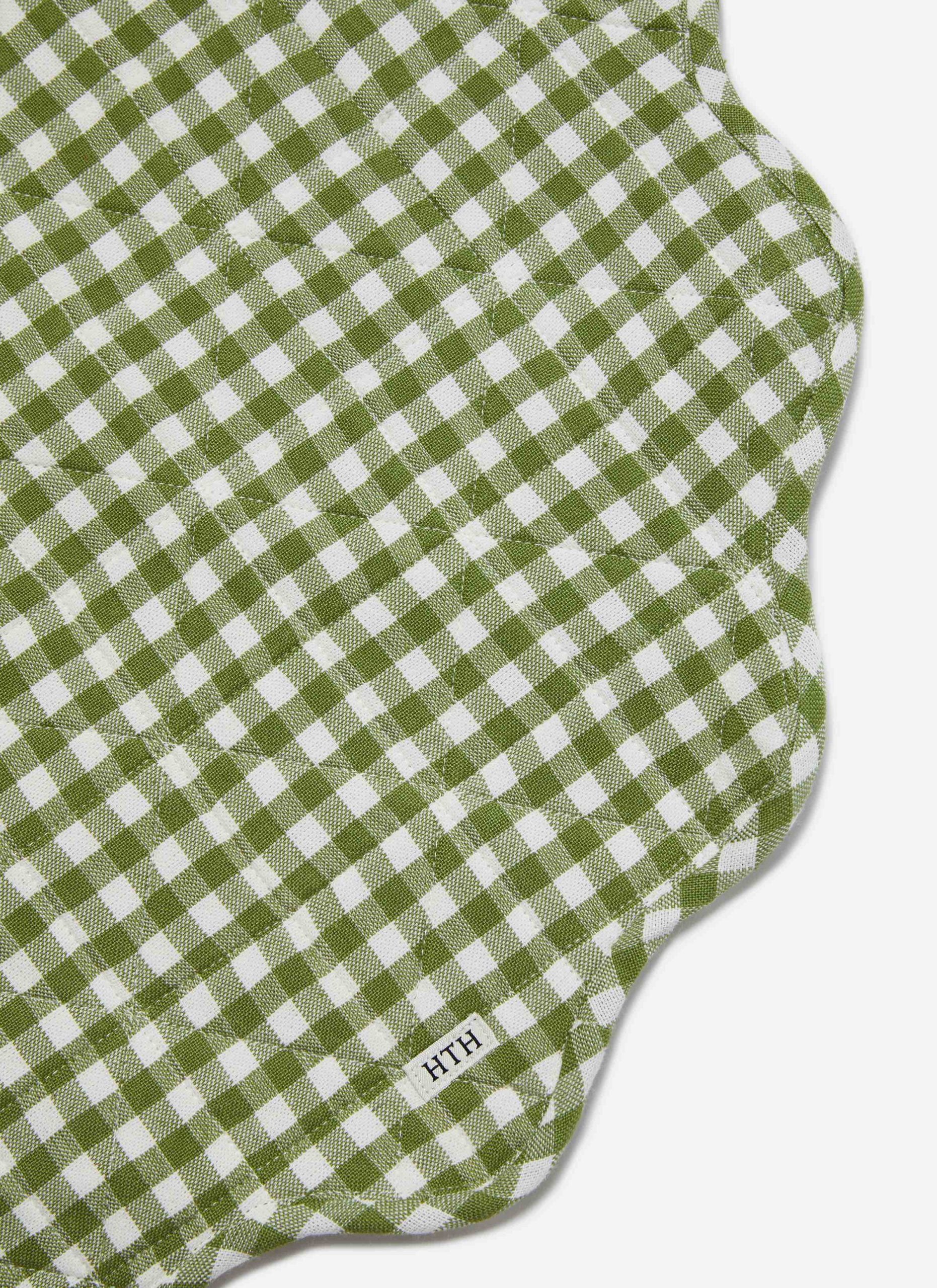MINI GINGHAM - Olive Scalloped Edge Placemat