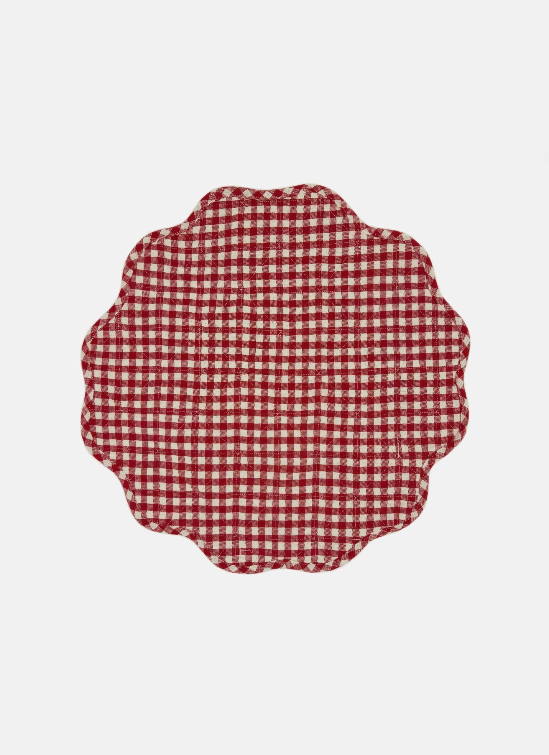 MINI GINGHAM - Red Scalloped Edge Placemat