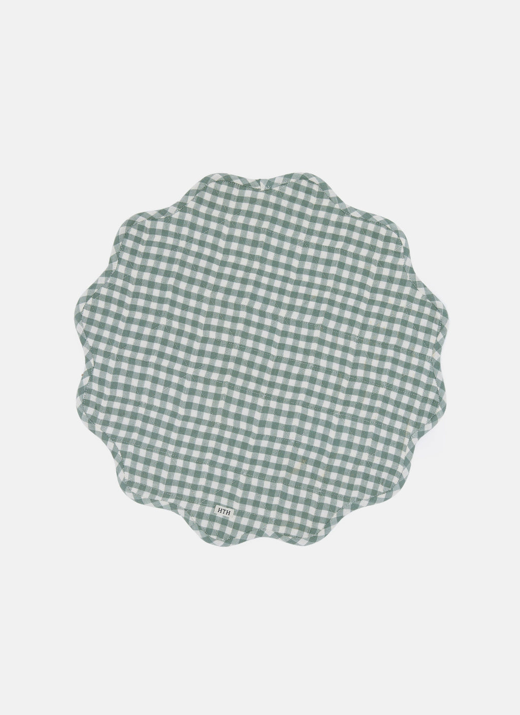 MINI GINGHAM - Sage Scalloped Edge Placemat