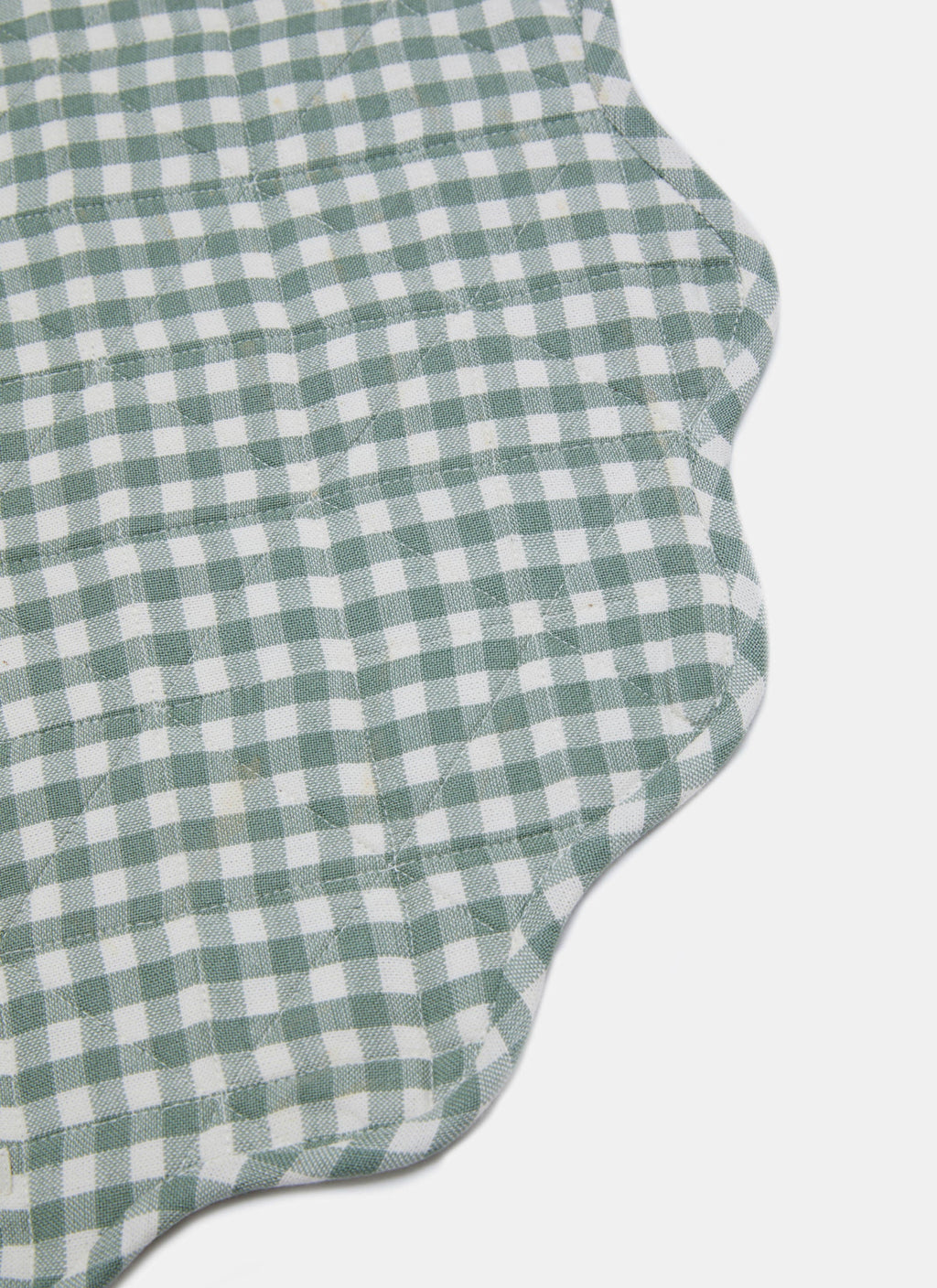MINI GINGHAM - Sage Scalloped Edge Placemat