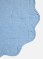 SOLID - Light Blue Quilted Scallop Edge Placemat