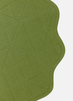 SOLID - Light Green Quilted Scallop Edge Placemat