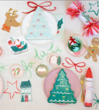 Christmas Tree With Bows Plates (x8)