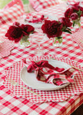 MINI GINGHAM - Red Scalloped Edge Placemat