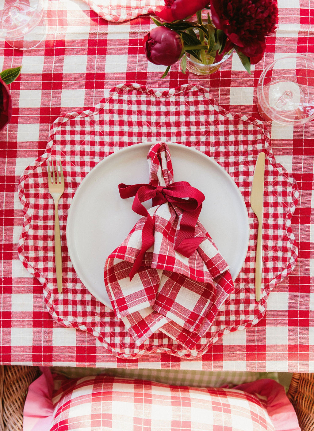 ANNABELLE PLAID - Red Napkins