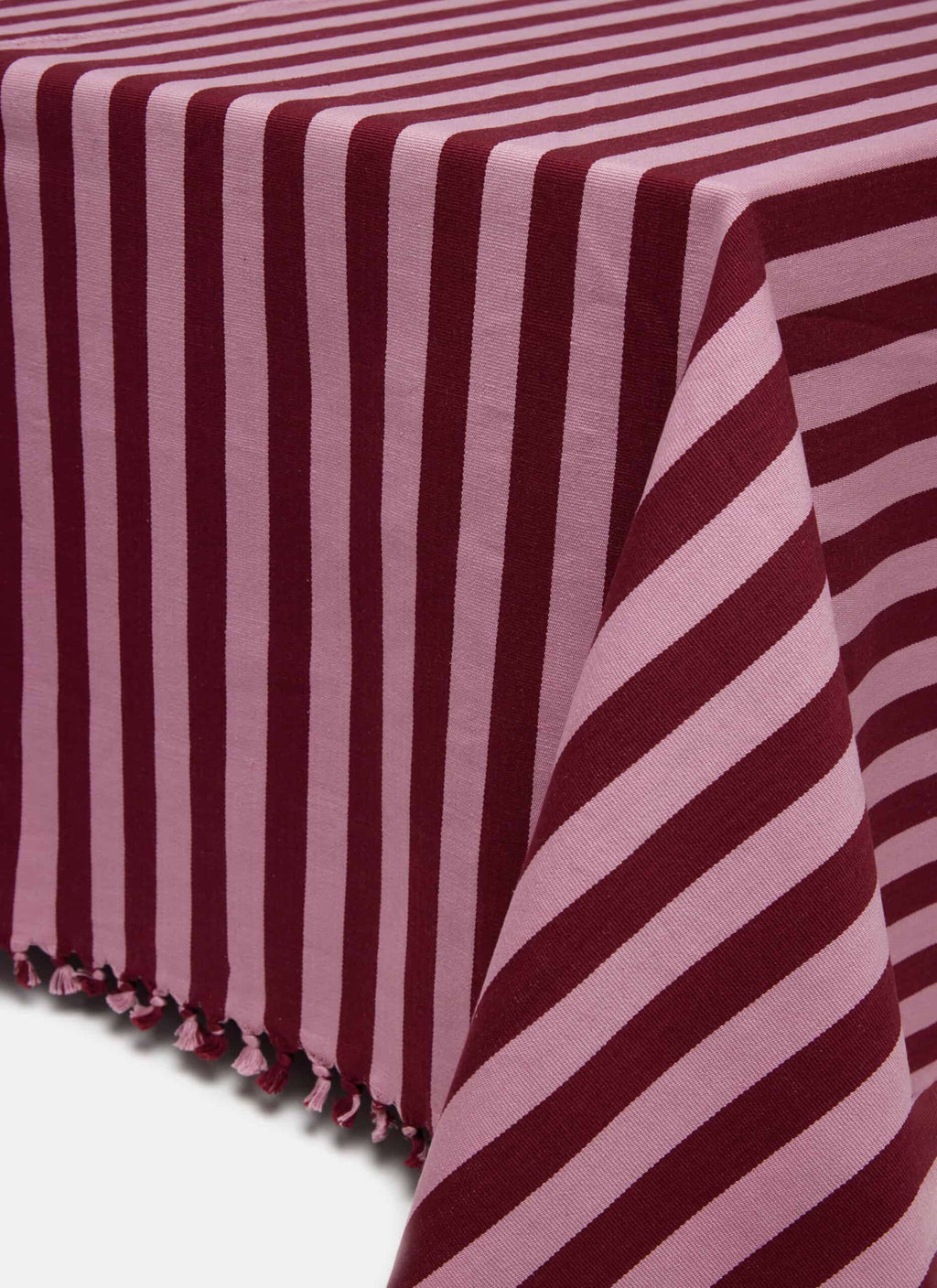 HTH x Domino MEDIUM STRIPE - Lilac & Pomegranate Tablecloth