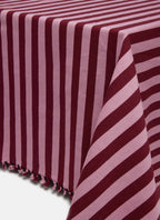 HTH x Domino MEDIUM STRIPE - Lilac & Pomegranate Tablecloth