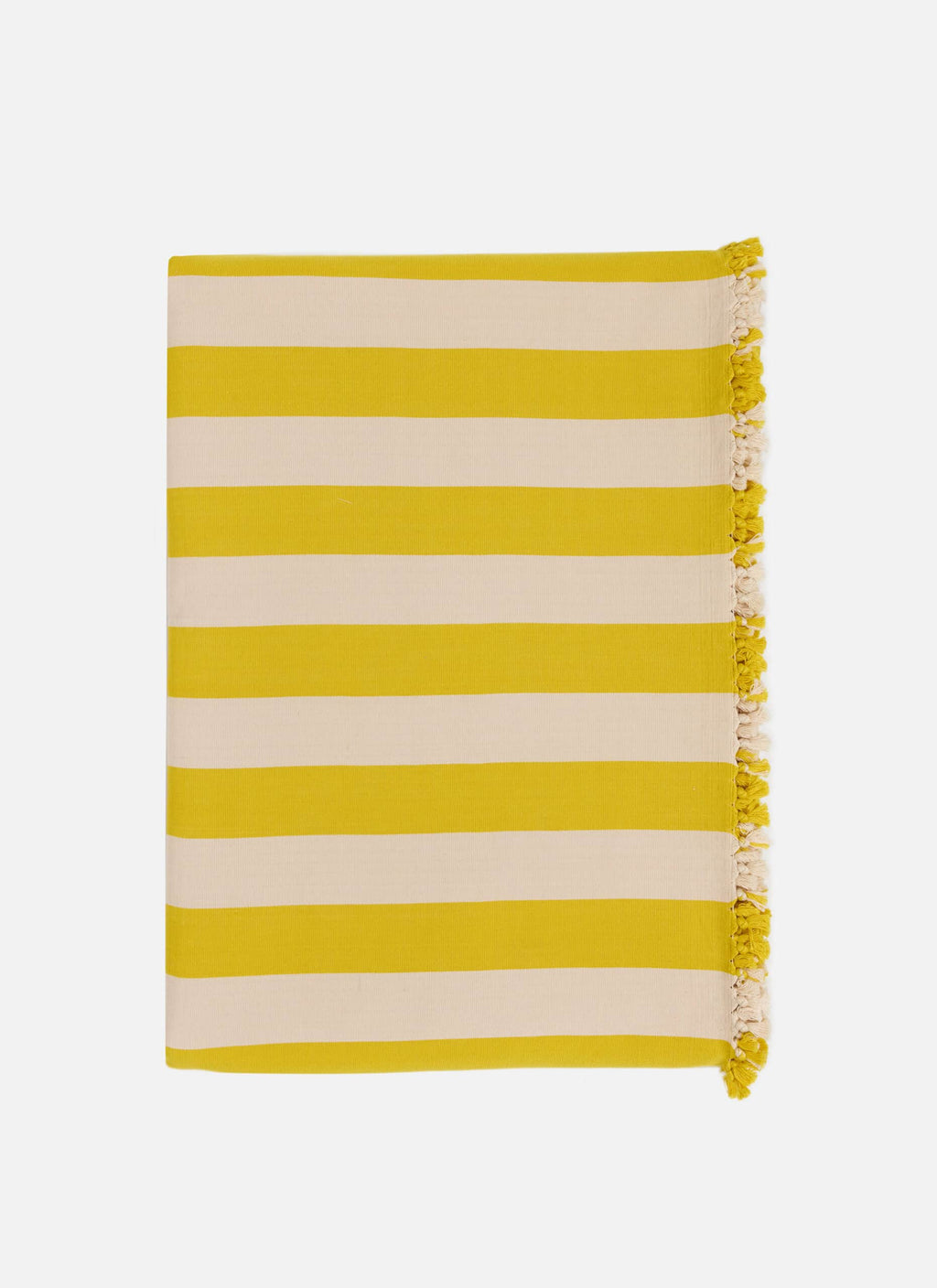 HTH x Domino WIDE STRIPE - Lemon & Sand Tablecloth