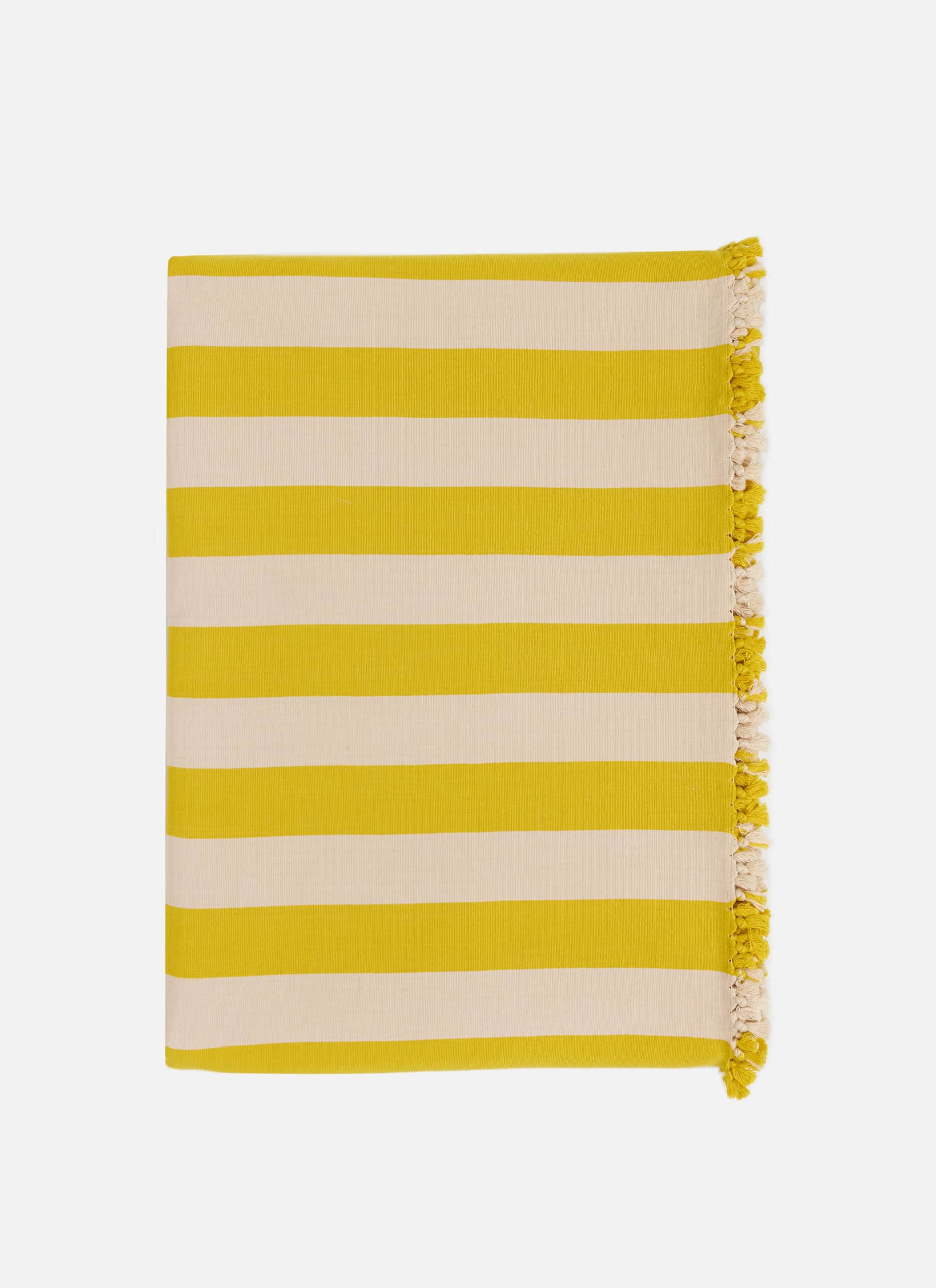 HTH x Domino WIDE STRIPE - Lemon & Sand Tablecloth
