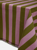 HTH x Domino WIDE STRIPE - Lilac & Moss Tablecloth