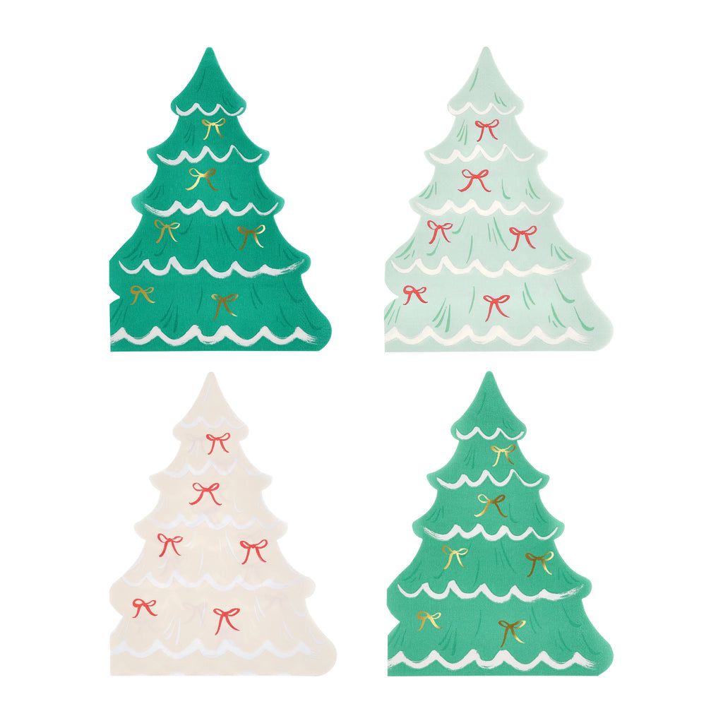 Christmas Tree With Bows Napkins (x16)