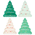 Christmas Tree With Bows Plates (x8)