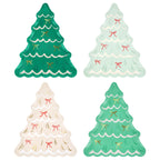 Christmas Tree With Bows Plates (x8)