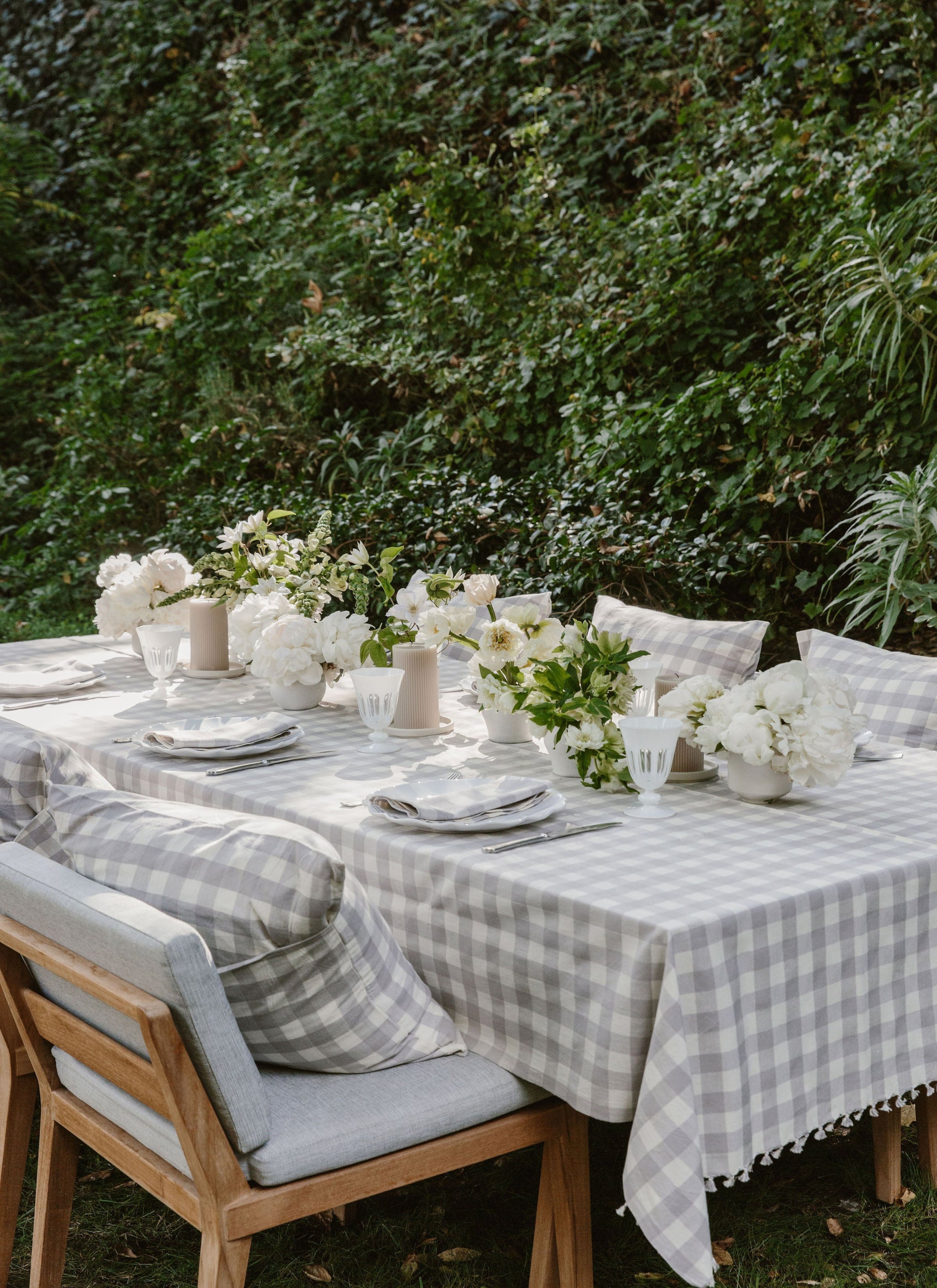 GINGHAM - Dove Tablecloth