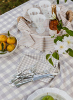 MINI GINGHAM -  Dove Napkins